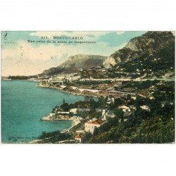 carte postale ancienne MONACO. Vue Route de Roquebrune vers 1911...
