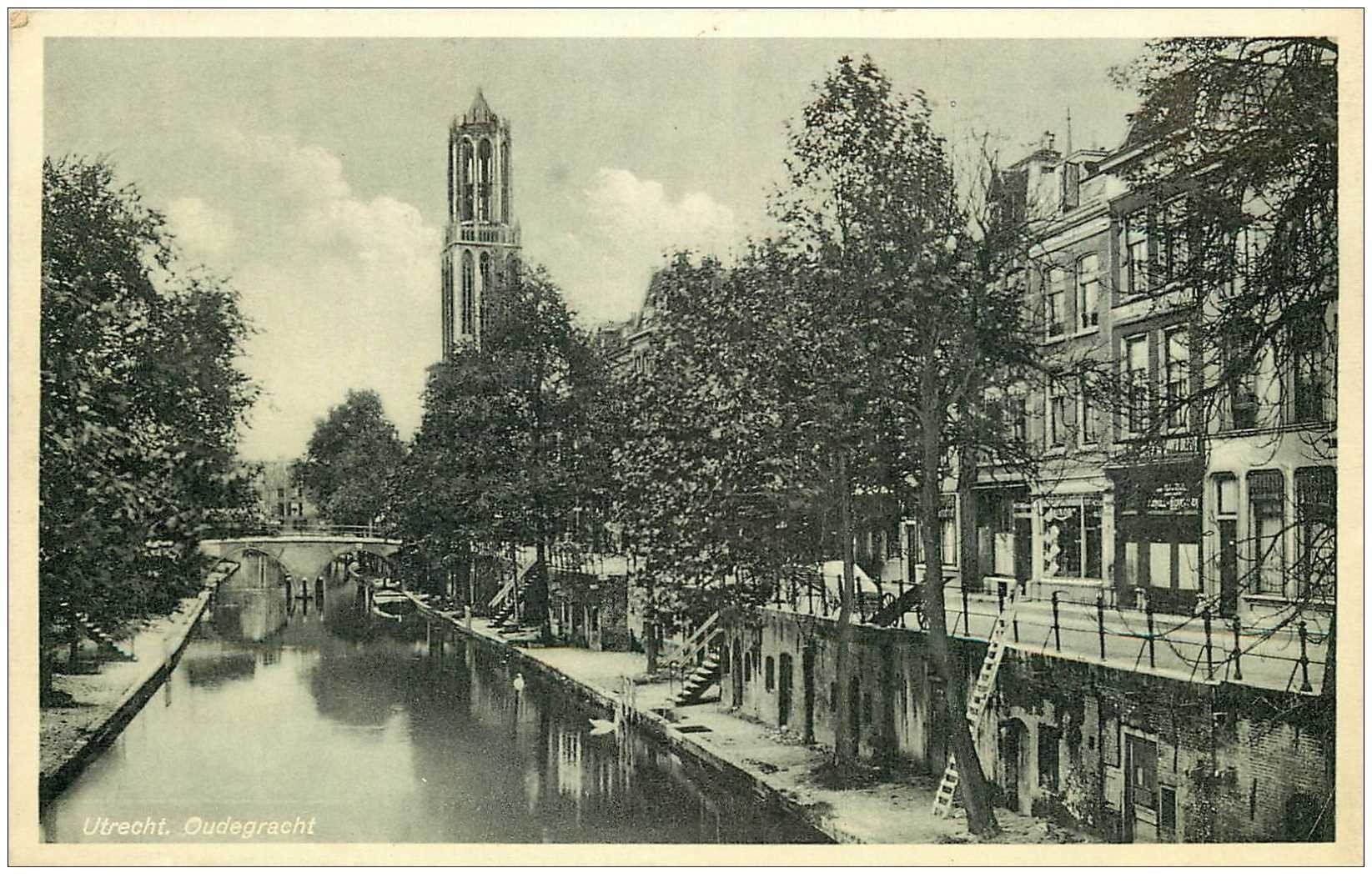 carte postale ancienne PAYS BAS. Utrecht. Oudegracht