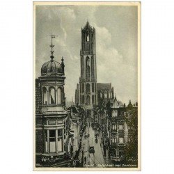 carte postale ancienne PAYS BAS. Utrecht. Zadelstraat met Domtoren