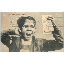 PORTUGAL. Amanha e que anda a Roda 1916. Jeune Vendeur de billets de Loterie de la Roue