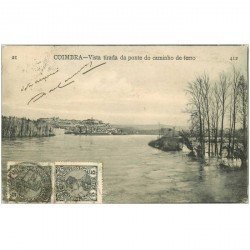 Portugal. COIMBRA. Vista tirada da ponte do caminho de ferro vers 1900