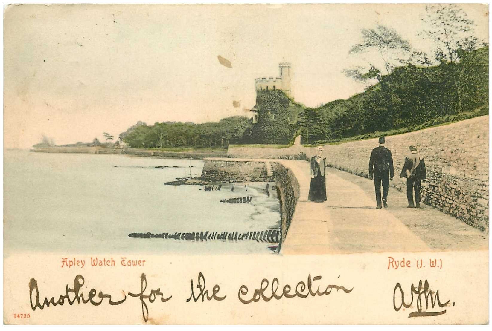 carte postale ancienne ANGLETERRE. Ryde Apley Watch Tower 1906