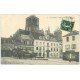 carte postale ancienne 14 SAINT-PIERRE-SUR-DIVES. Place de la Mairie 1909 La Poste et Coiffeur