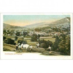 carte postale ancienne ENGLAND. Ambleside from Loughrigg (coins marqés)...