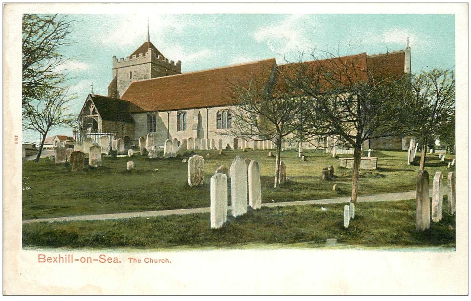 carte postale ancienne ENGLAND. Bexhill on Sea the Church