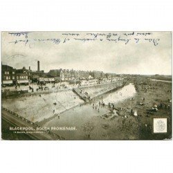 carte postale ancienne ENGLAND. Blackpool South Promenade 1903 timbre taxe