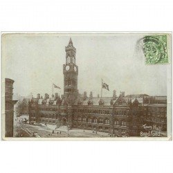 carte postale ancienne ENGLAND. Bradford Town Hall 1919