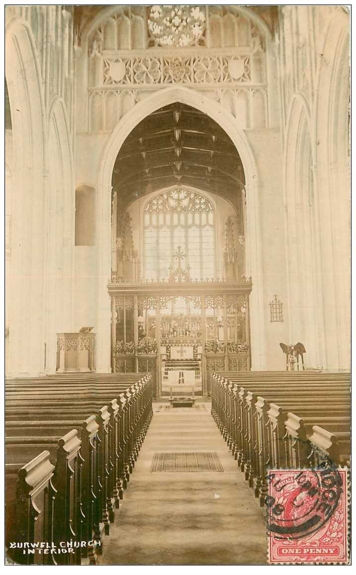 carte postale ancienne ENGLAND. Burwell Church 1908