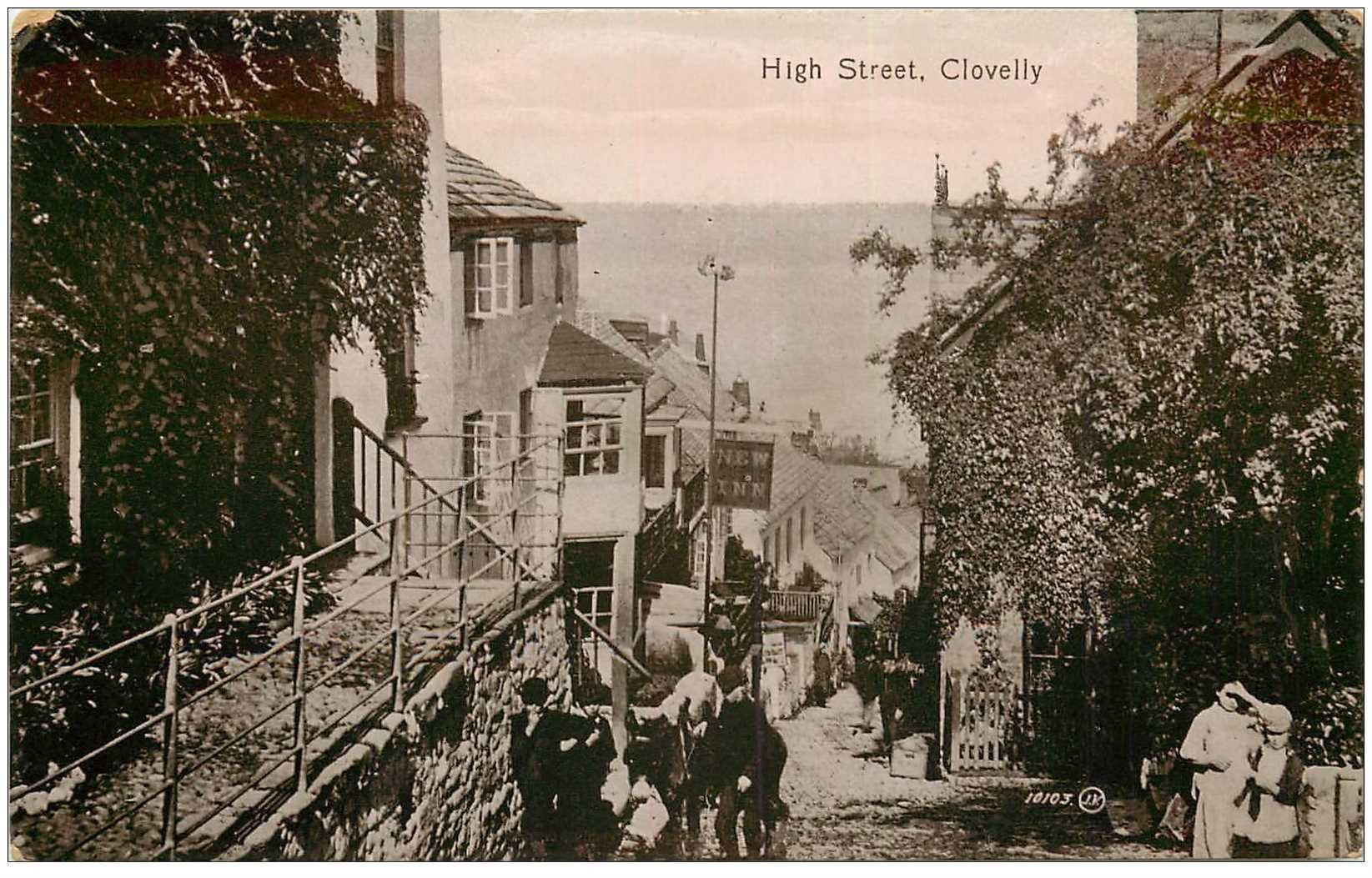 carte postale ancienne ENGLAND. Clovelly High Street