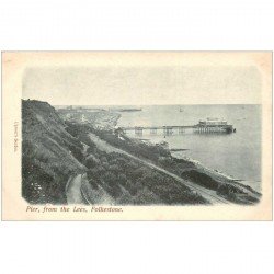 carte postale ancienne ENGLAND. Folkestone Pier from the Lees