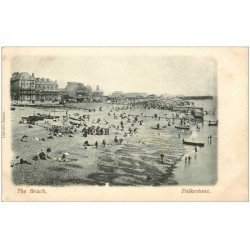 carte postale ancienne ENGLAND. Folkestone the Beach