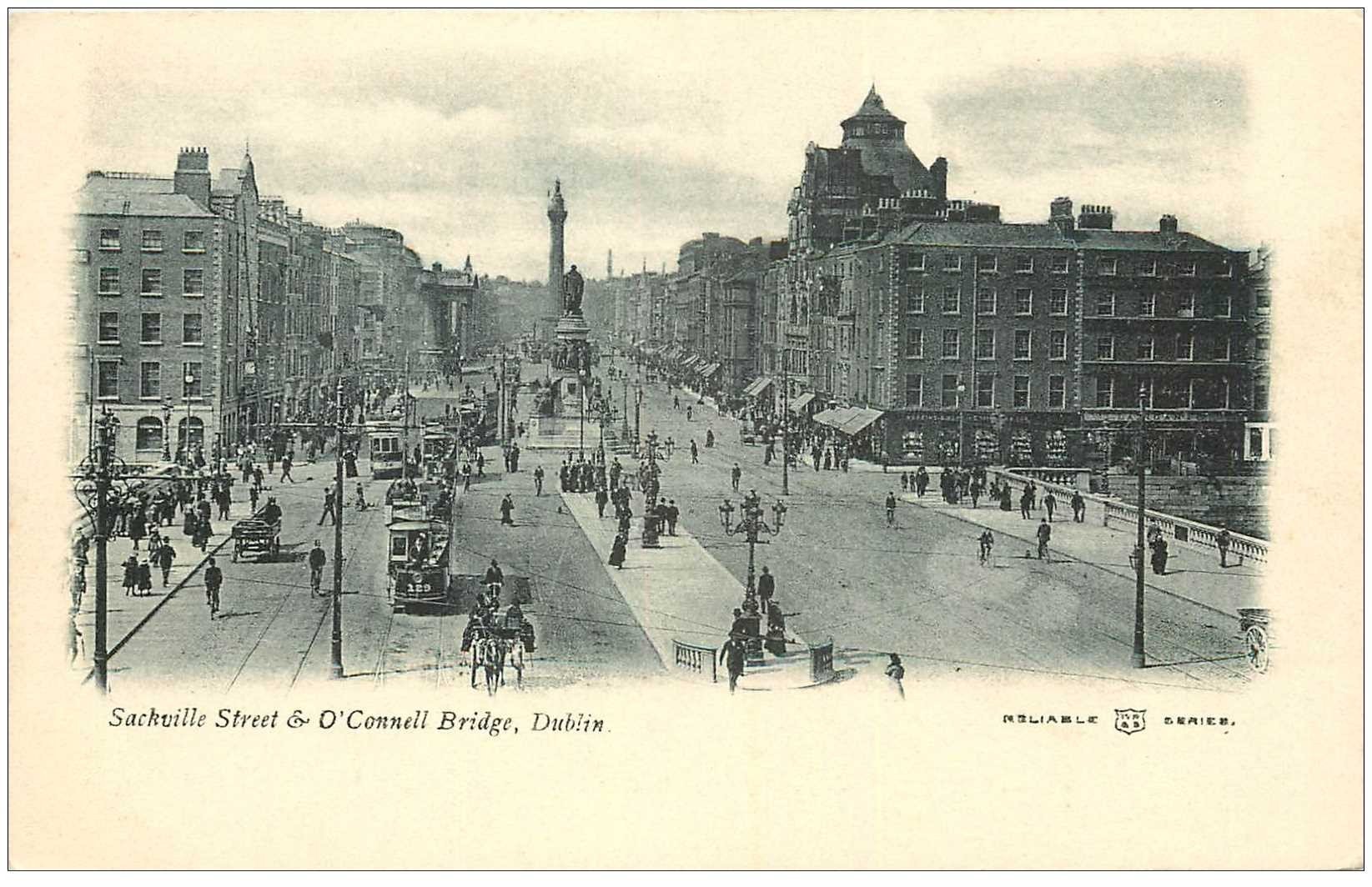 carte postale ancienne ENGLAND. Sackville Street O'Connell Bridge Dublin