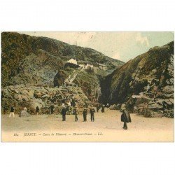 carte postale ancienne JERSEY. Caves de Plémont. Plemont Caves 1909