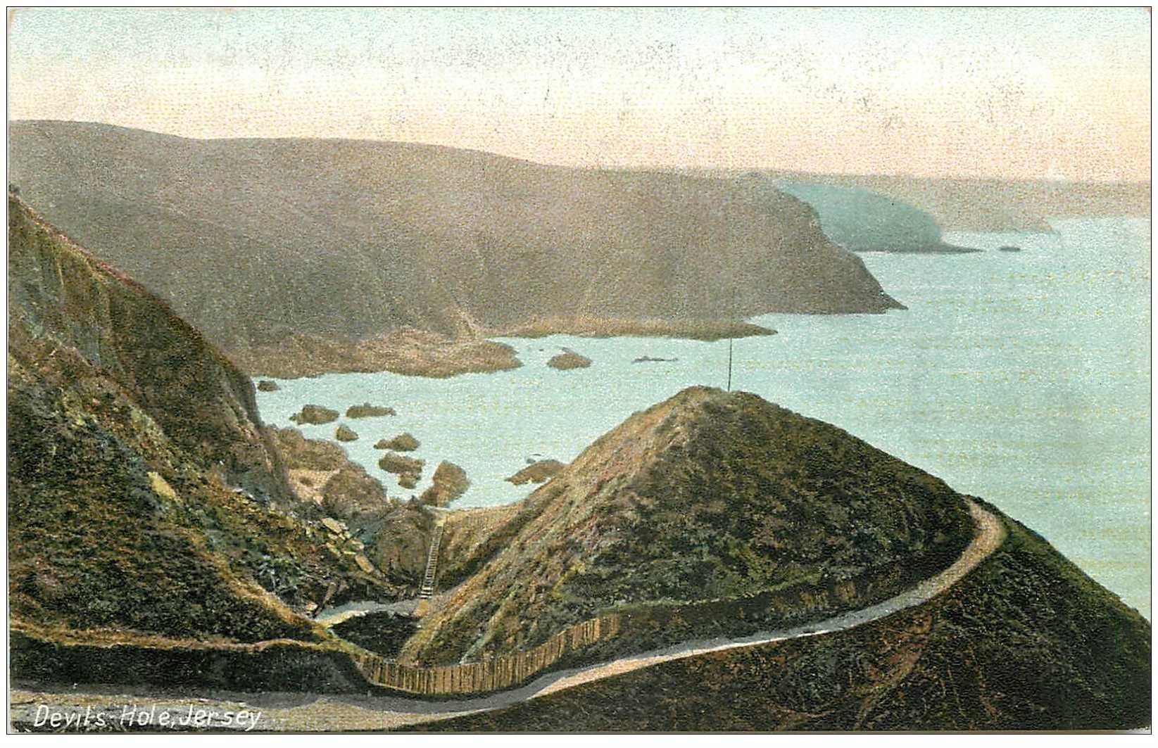 carte postale ancienne JERSEY. Devil's Hole