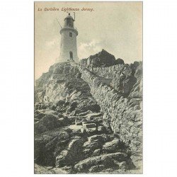 carte postale ancienne JERSEY. La Corbière Ligthouse. Le Phare