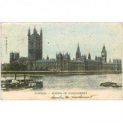 carte postale ancienne LONDON LONDRES. Houses of Parliament 1904