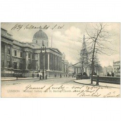 carte postale ancienne LONDON LONDRES. National Gallery and St. Martins Church 1904