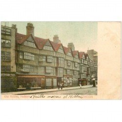 carte postale ancienne LONDON LONDRES. Old Houses Holborn 1904