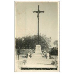 carte postale ancienne 14 SEPT VENTS. Inauguration du Calvaire 1937. Carte Photo bords dentelés