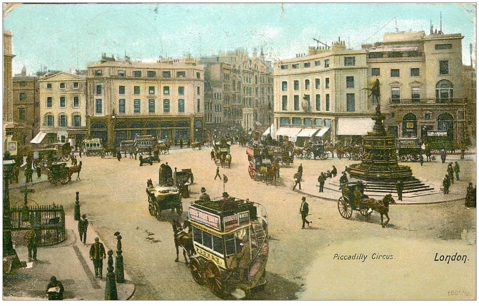 carte postale ancienne LONDON LONDRES. Piccadilly Circus 1905