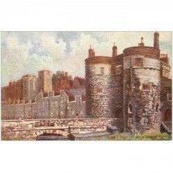 carte postale ancienne LONDON LONDRES. The Tower. Raphael Tuck Oilette. Comme peinte au couteau...