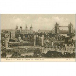 carte postale ancienne LONDON LONDRES. Tower of London and Tower Bridge