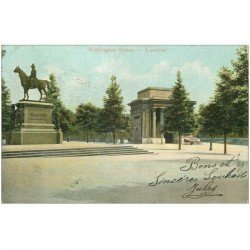 carte postale ancienne LONDON LONDRES. Wellington Statue 1904