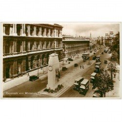 carte postale ancienne LONDON. The Cenotaph Whitehall cars. Carte photo