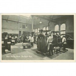 carte postale ancienne LONDON. The Royal Mint. Gold Rolling Room