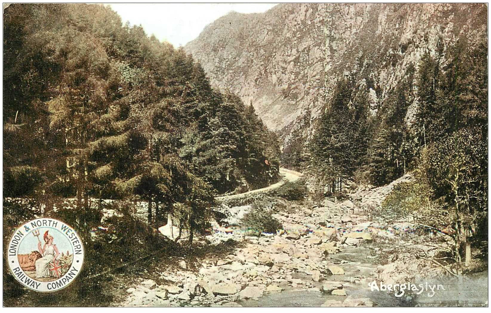 carte postale ancienne PAYS DE GALLES. Aberglaslyn. Railway Company