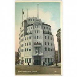 carte postale ancienne ROYAUME UNI. London. Broadcasting House. Immeuble à forme de Bateau