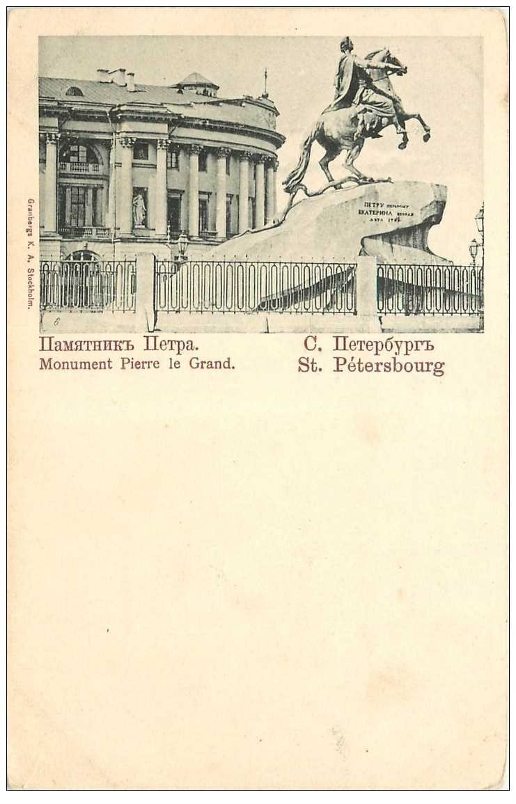 RUSSIE. Saint Pétersbourg. Monument Pierre le Grand vers 1900