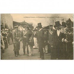 carte postale ancienne RUSSIE. A l'Hôpital Français de Pétersbourg en attendant le Président vers 1900