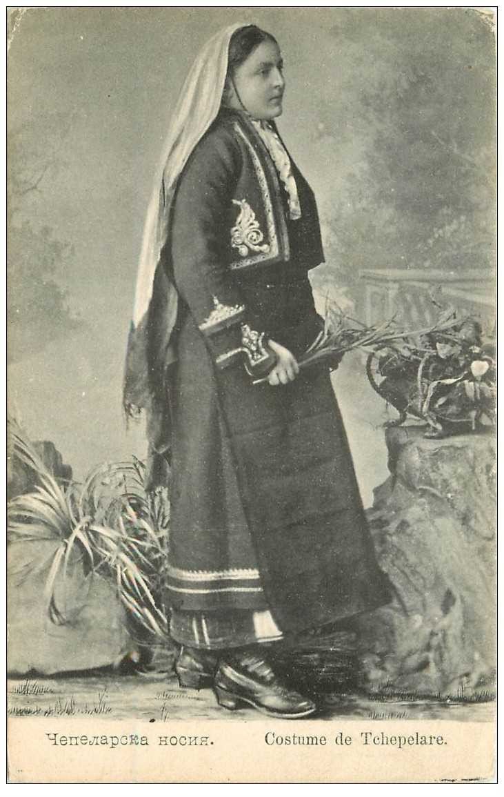carte postale ancienne RUSSIE. Costume de Tchepelare. Carte postale ancienne