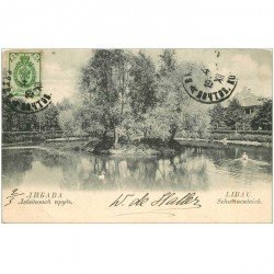 carte postale ancienne RUSSIE. Libau Schwanenteich vers 1904