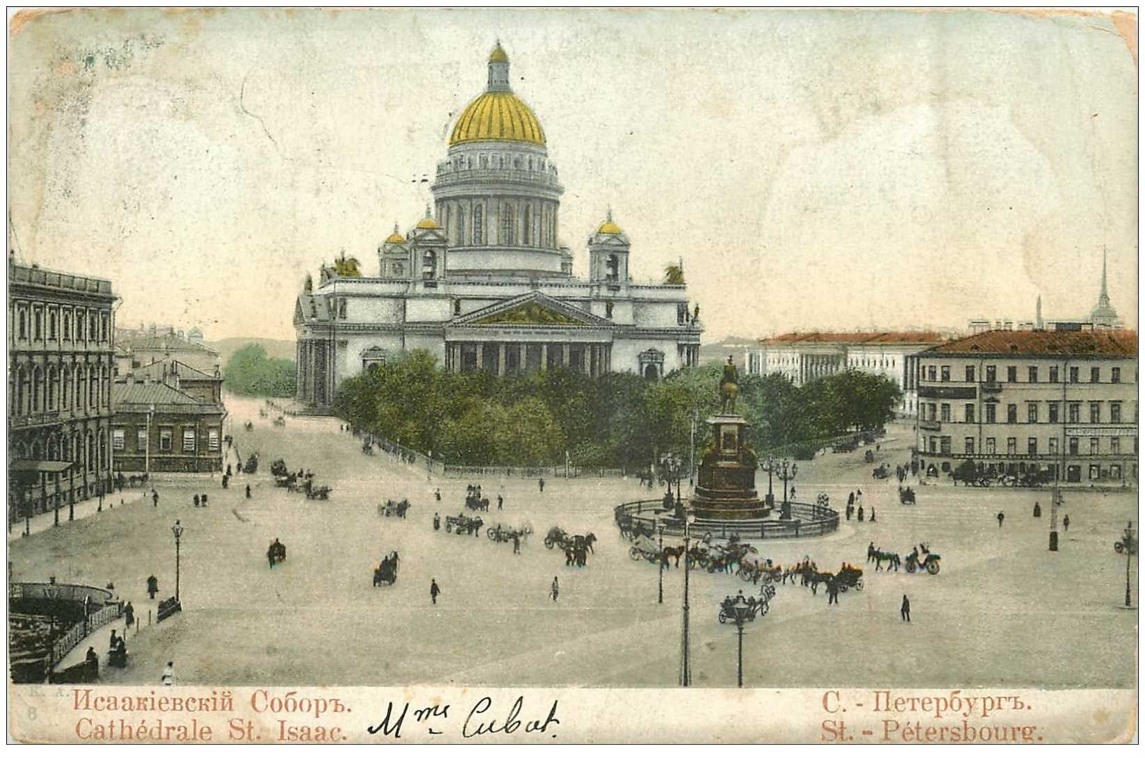 carte postale ancienne RUSSIE. Saint Pétersbourg. Cathédrale Saint Isaac 1905