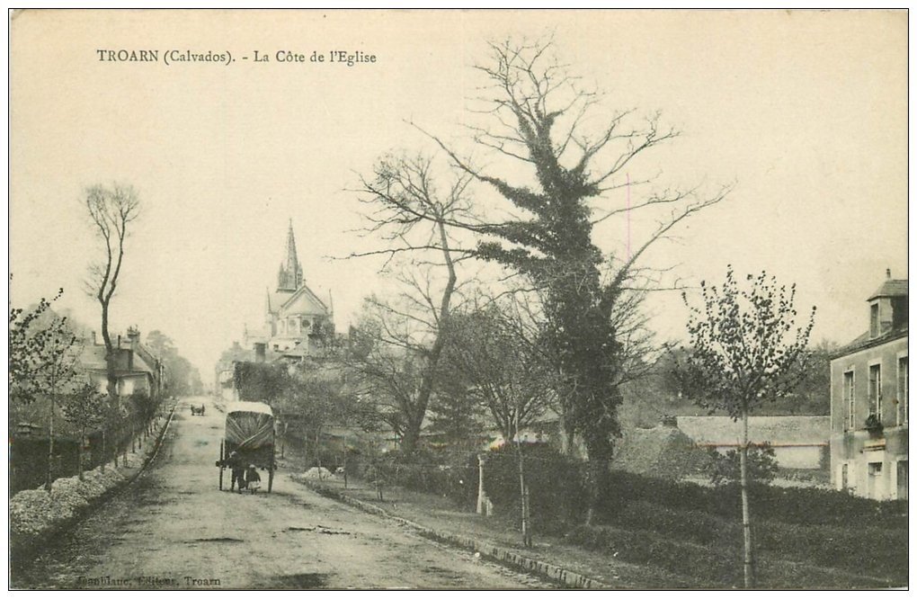 14 TROARN. Attelage sur la Côte de l'Eglise