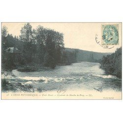 carte postale ancienne 14 TROIS MONTS. Déversoir Moulin du Pray 1905