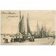 carte postale ancienne 14 TROUVILLE. Bateaux de Pêcheurs sur les Quais 1903. Métiers de la Mer