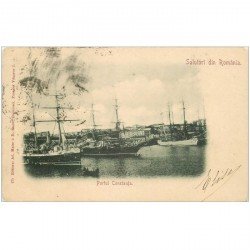 carte postale ancienne ROUMANIE. Portul Constanza 1901