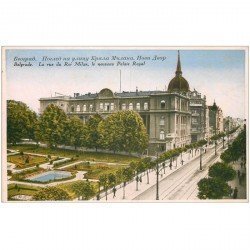 carte postale ancienne SERBIE. Belgrade. Palais rue du Roi de Milan