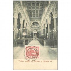 carte postale ancienne SLOVAQUIE. Vnitrek Basiliky sv. Vaclava na. Smichove 1919