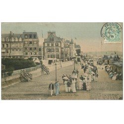 carte postale ancienne 14 TROUVILLE. La Promenade de la Plage 1906