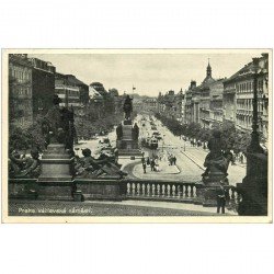 carte postale ancienne TCHEQUIE. Praha Prague Prag. Place Venceslas