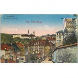 carte postale ancienne TCHEQUIE. Praha Prague Prag. Schloss Stiege