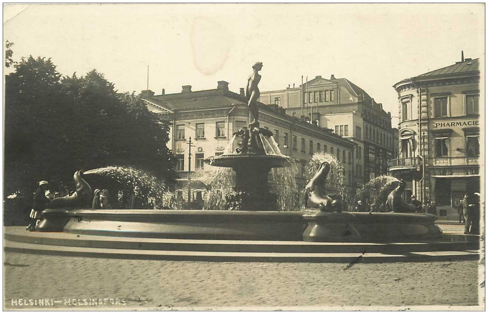 FINLANDE FINLAND. Helsinki Helsingfors 1919. Une Fontaine