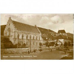 NORVEGE. Bergen Haakonshallen og Walkendorfs Taarn. Palais et Tour.