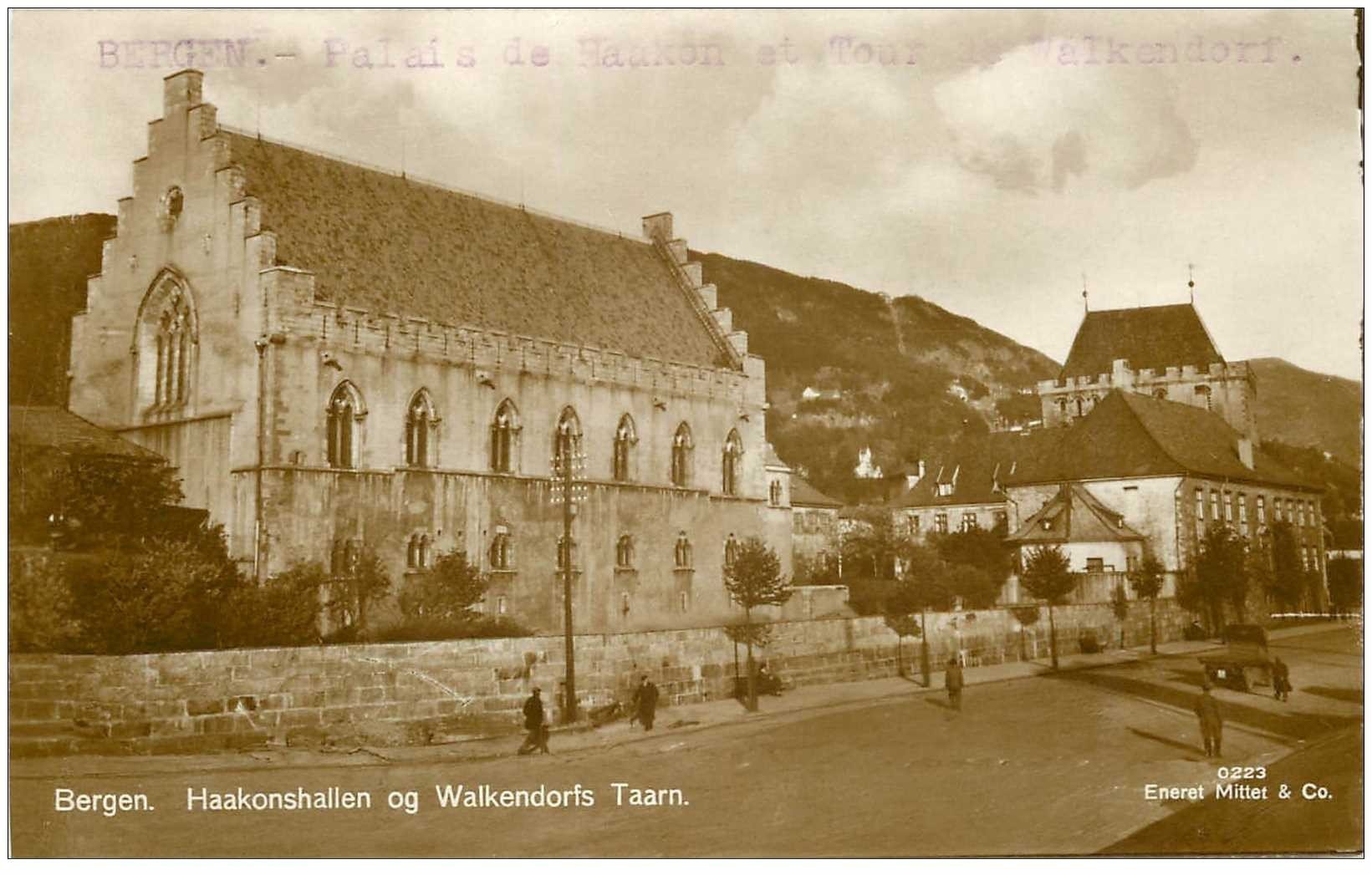 NORVEGE. Bergen Haakonshallen og Walkendorfs Taarn. Palais et Tour.