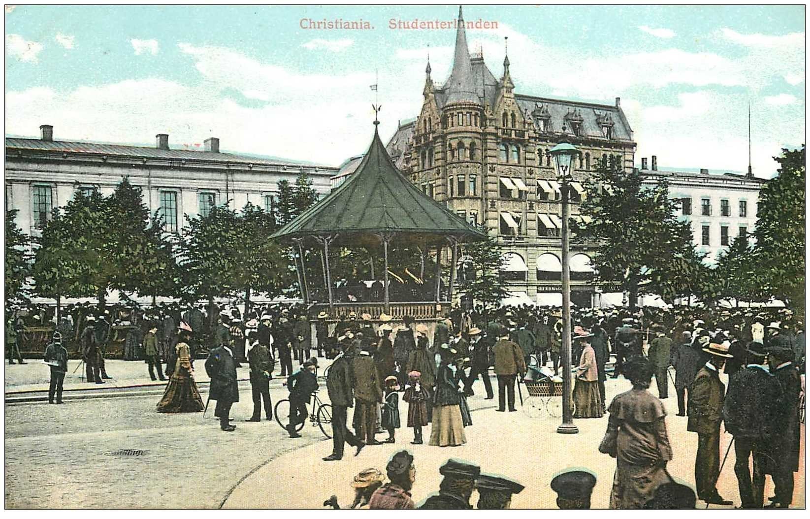 NORVEGE. Christiania Studenterlunden. Kiosque à Musique à Kristiania