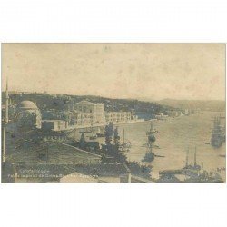 carte postale ancienne TURQUIE. Constantinople. Palais Impérial de Dolma Bagtché sur le Bosphore 1919